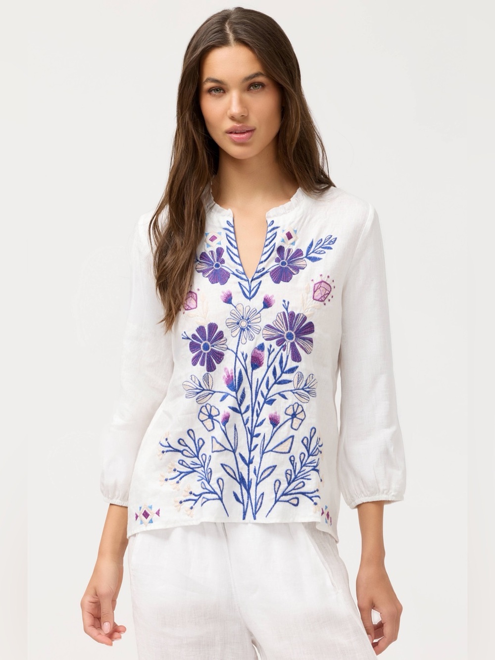NWT JOHNNY WAS RUFFLE FIELD BLOUSE